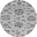 Round Abstract Gray Modern Rug, abs3908gry