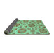 Sideview of Abstract Turquoise Modern Rug, abs3908turq