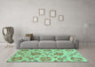 Machine Washable Abstract Turquoise Modern Area Rugs in a Living Room,, wshabs3908turq