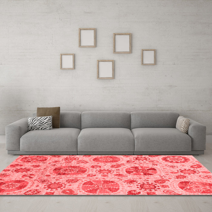 Modern Red Washable Rugs