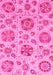 Machine Washable Abstract Pink Modern Rug, wshabs3908pnk