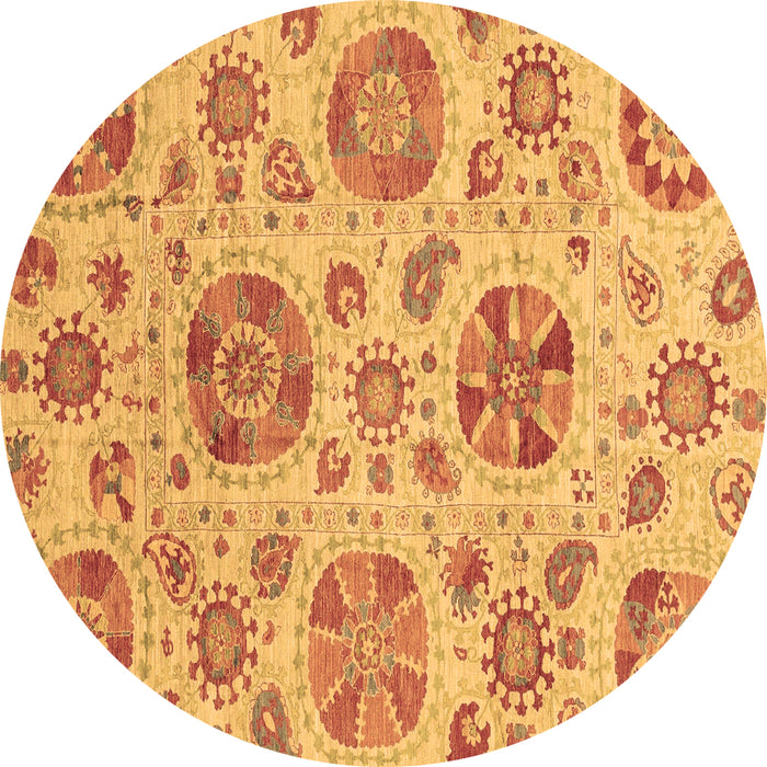 Round Abstract Brown Modern Rug, abs3908brn