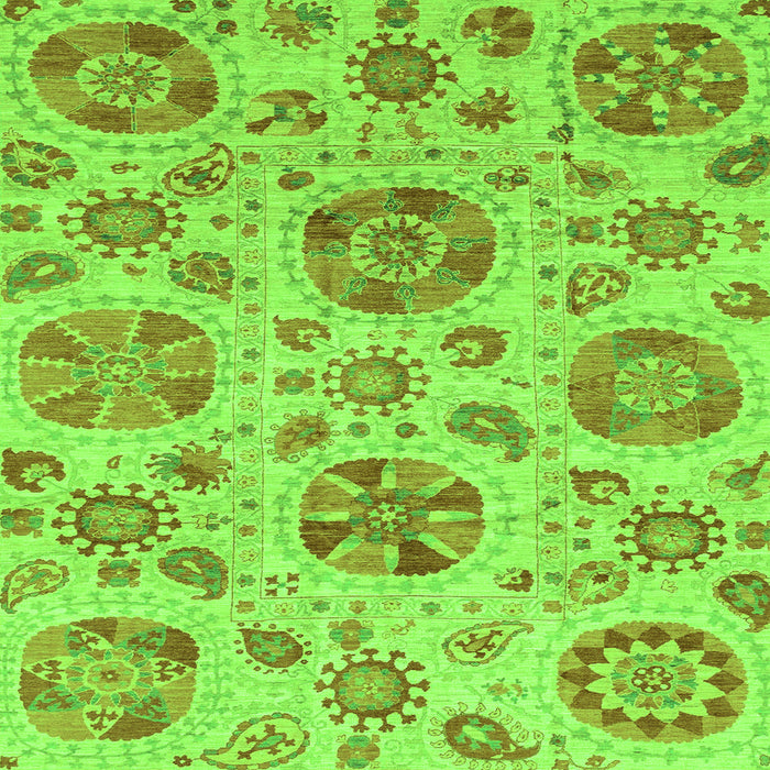 Square Machine Washable Abstract Green Modern Area Rugs, wshabs3908grn