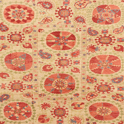 Square Abstract Bright Orange Modern Rug, abs3908