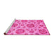 Sideview of Machine Washable Abstract Pink Modern Rug, wshabs3908pnk