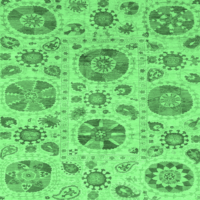 Square Machine Washable Abstract Emerald Green Modern Area Rugs, wshabs3908emgrn