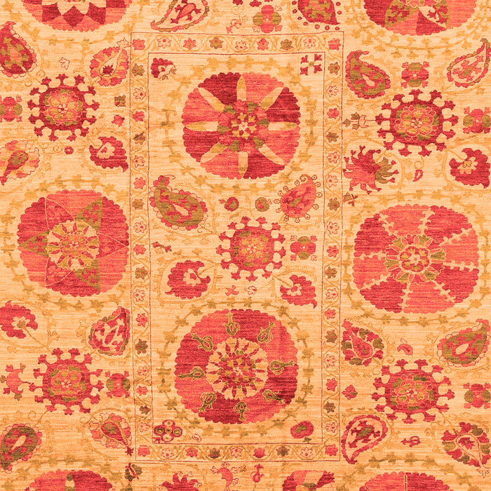 Machine Washable Abstract Orange Modern Area Rugs, wshabs3908org