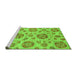 Sideview of Machine Washable Abstract Green Modern Area Rugs, wshabs3908grn