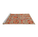 Sideview of Machine Washable Abstract Fire Red Rug, wshabs3909