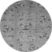 Round Abstract Gray Modern Rug, abs3909gry