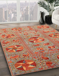 Abstract Red Modern Rug, abs3909