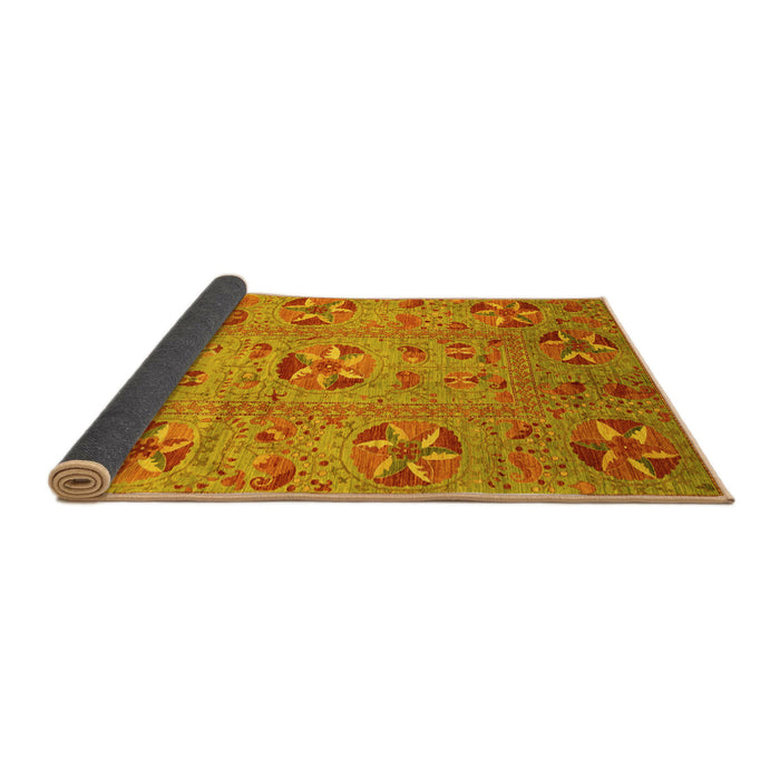 Sideview of Abstract Yellow Modern Rug, abs3909yw