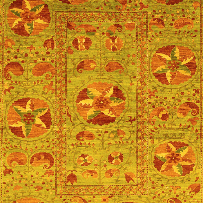 Machine Washable Abstract Yellow Modern Rug, wshabs3909yw