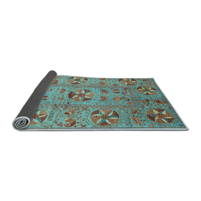 Sideview of Abstract Light Blue Modern Rug, abs3909lblu