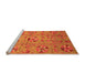 Sideview of Machine Washable Abstract Orange Modern Area Rugs, wshabs3909org