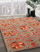 Abstract Red Modern Rug in Family Room, abs3909