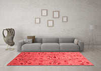 Machine Washable Abstract Red Modern Rug, wshabs3909red