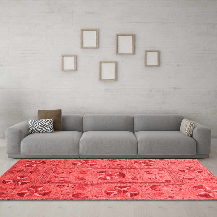 Modern Red Washable Rugs