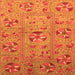 Square Machine Washable Abstract Orange Modern Area Rugs, wshabs3909org