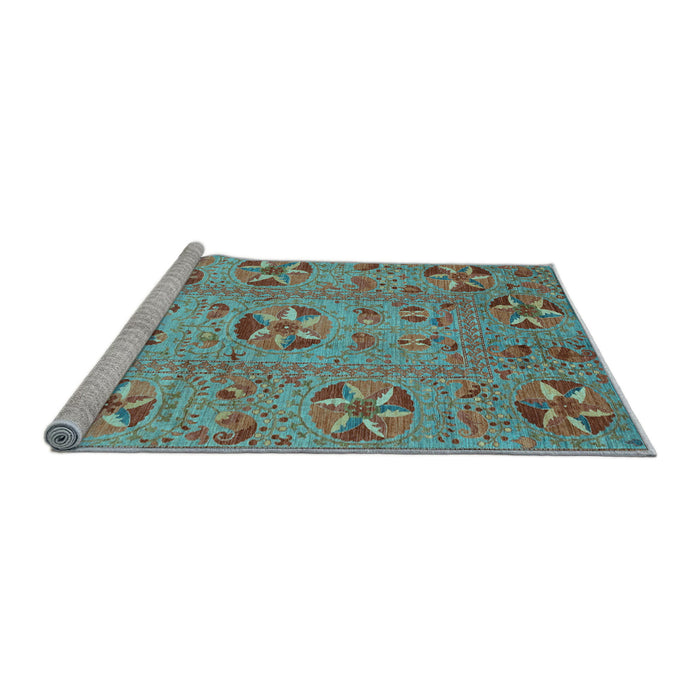 Sideview of Machine Washable Abstract Light Blue Modern Rug, wshabs3909lblu
