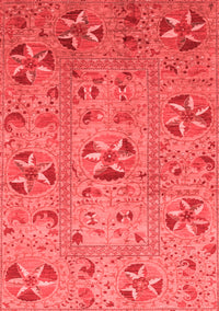 Abstract Red Modern Rug, abs3909red