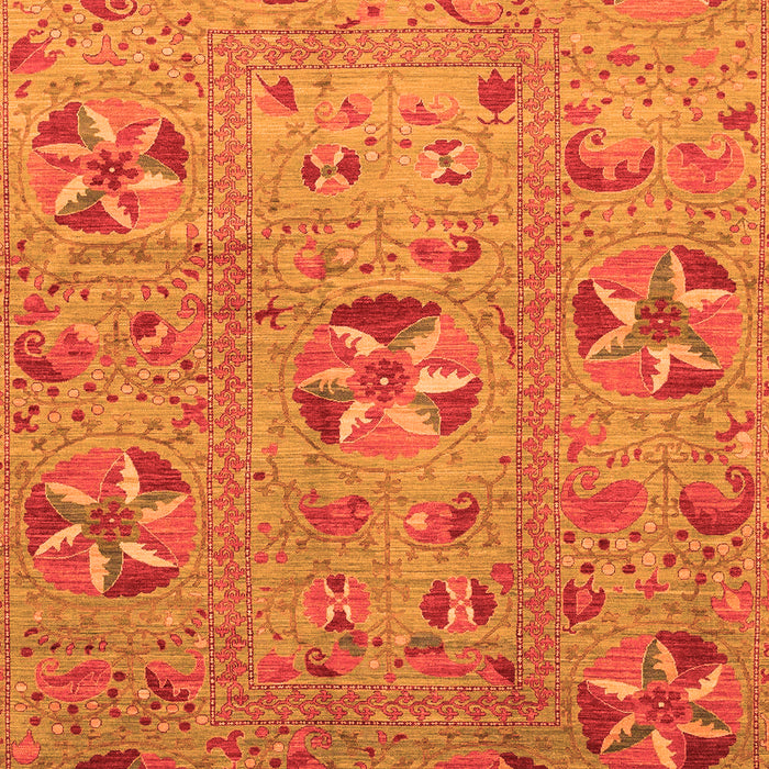 Machine Washable Abstract Orange Modern Area Rugs, wshabs3909org