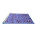 Sideview of Machine Washable Abstract Blue Modern Rug, wshabs3909blu