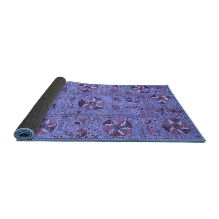 Sideview of Abstract Blue Modern Rug, abs3909blu