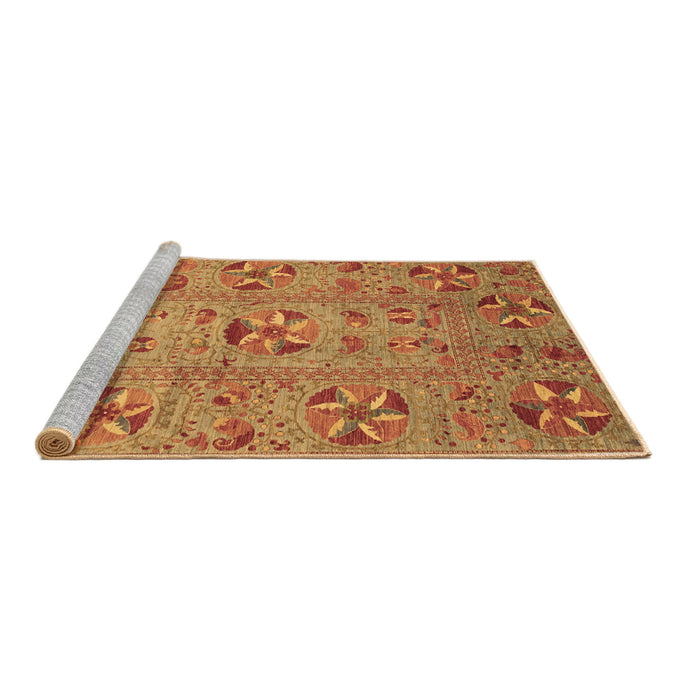 Sideview of Machine Washable Abstract Brown Modern Rug, wshabs3909brn