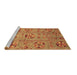 Sideview of Machine Washable Abstract Brown Modern Rug, wshabs3909brn