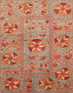 Abstract Red Modern Rug, abs3909