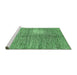 Sideview of Machine Washable Abstract Emerald Green Modern Area Rugs, wshabs390emgrn