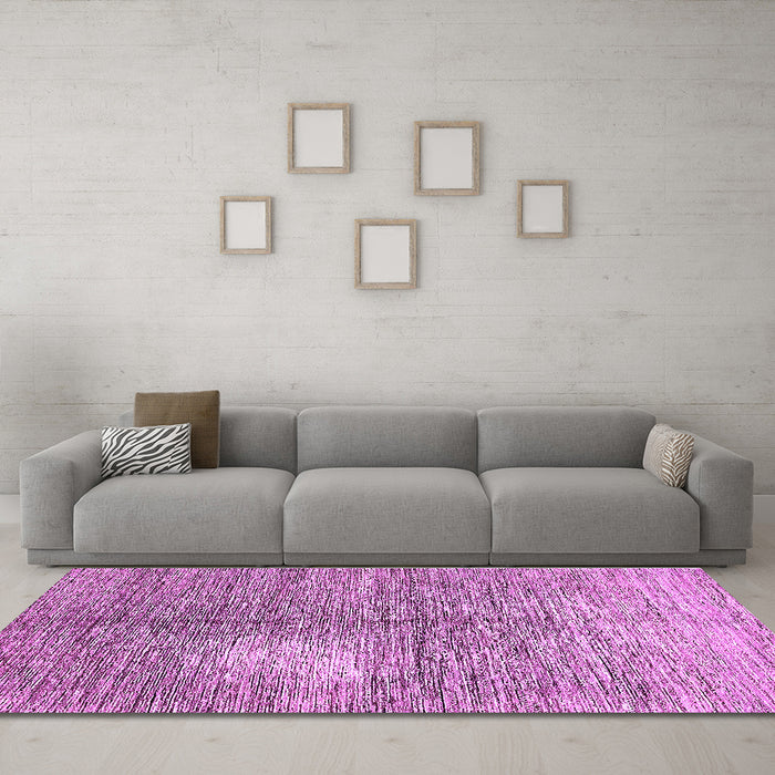 Machine Washable Abstract Purple Modern Area Rugs in a Living Room, wshabs390pur