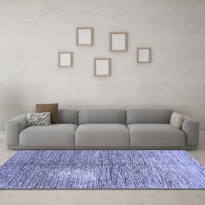 Machine Washable Abstract Blue Modern Rug in a Living Room, wshabs390blu