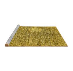 Sideview of Machine Washable Abstract Yellow Modern Rug, wshabs390yw