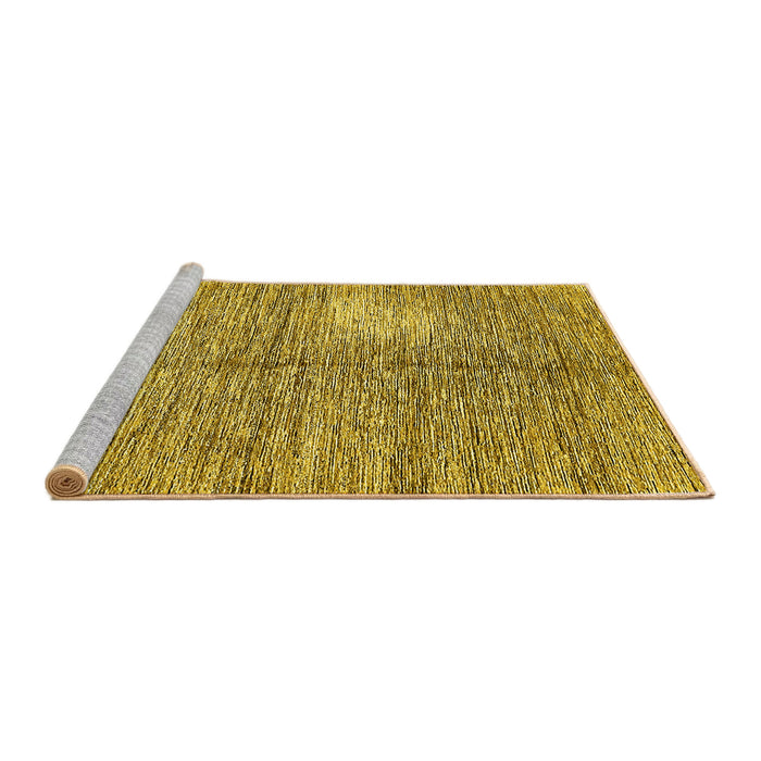 Sideview of Machine Washable Abstract Yellow Modern Rug, wshabs390yw