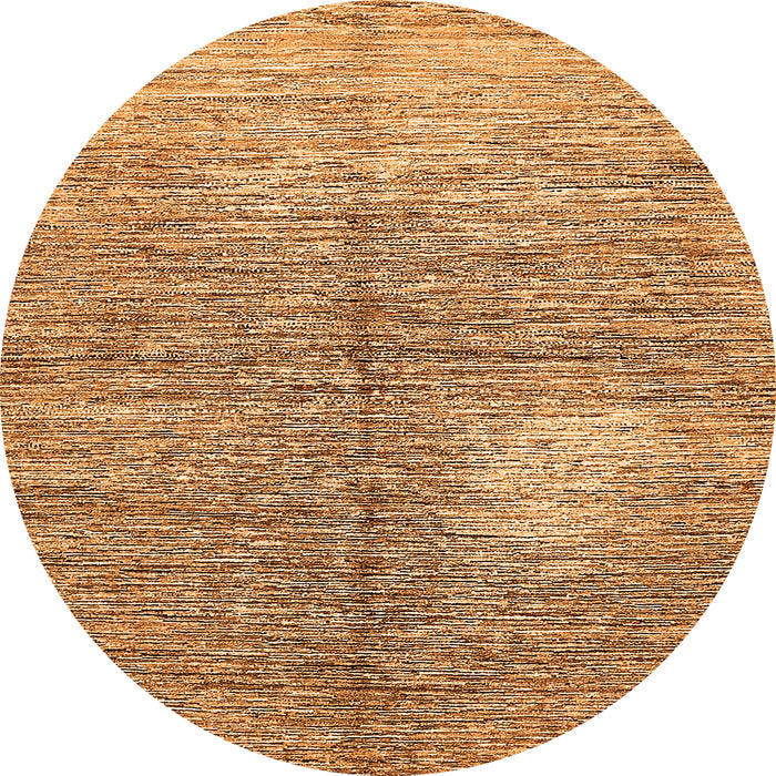 Round Machine Washable Abstract Orange Modern Area Rugs, wshabs390org