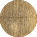 Round Abstract Brown Modern Rug, abs390brn