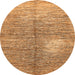 Round Abstract Orange Modern Rug, abs390org