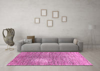 Machine Washable Abstract Pink Modern Rug, wshabs390pnk