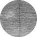 Round Machine Washable Abstract Gray Modern Rug, wshabs390gry