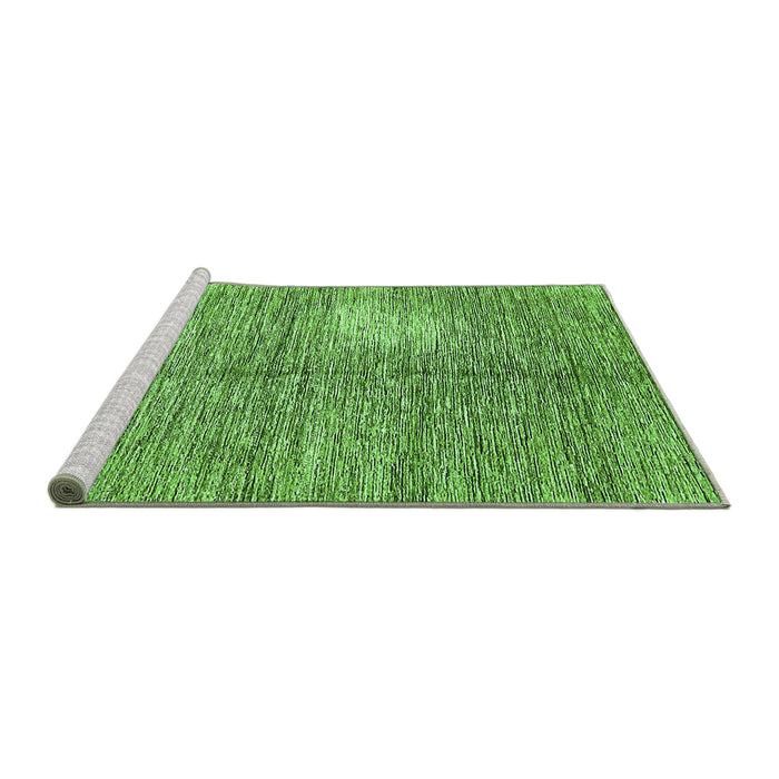 Sideview of Machine Washable Abstract Green Modern Area Rugs, wshabs390grn