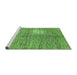 Sideview of Machine Washable Abstract Green Modern Area Rugs, wshabs390grn