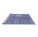 Sideview of Machine Washable Abstract Blue Modern Rug, wshabs390blu