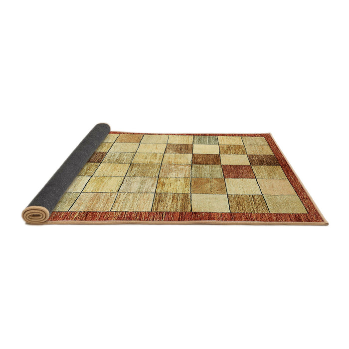 Sideview of Abstract Red Checkered Rug, abs391