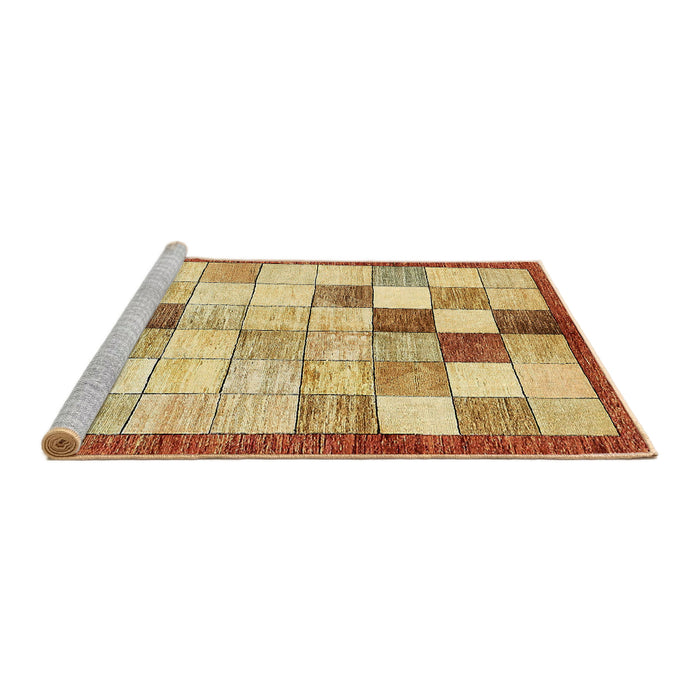 Sideview of Machine Washable Abstract Red Rug, wshabs391