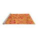 Sideview of Machine Washable Abstract Orange Modern Area Rugs, wshabs3910org