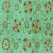 Square Abstract Turquoise Modern Rug, abs3910turq