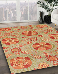 Abstract Orange Red Modern Rug, abs3910