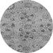 Round Abstract Gray Modern Rug, abs3910gry